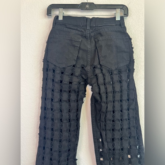 Revice Distressed Square Holes All Over Jean in Black Size 23 - Picture 4 of 12